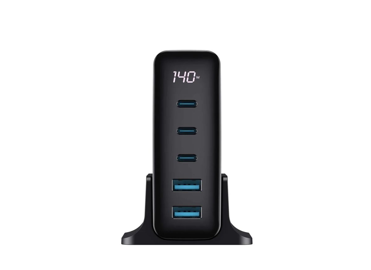 Havit UCLE004 EU - GaN five-port travel charger 140 W, black