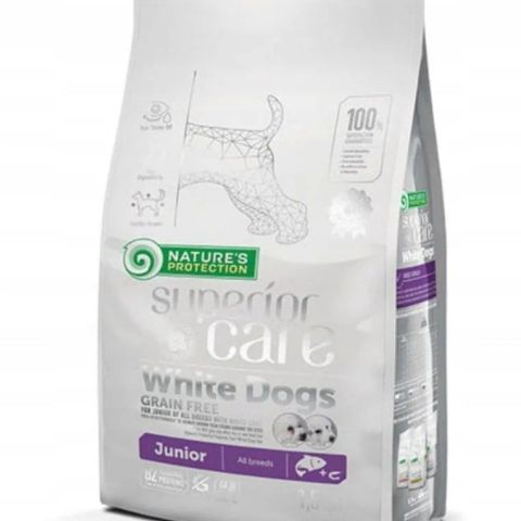 NATURE'S PROTECTION Superior Care White Dogs Grain Free Junior Salmon - dry food for puppies - 1.5 kg