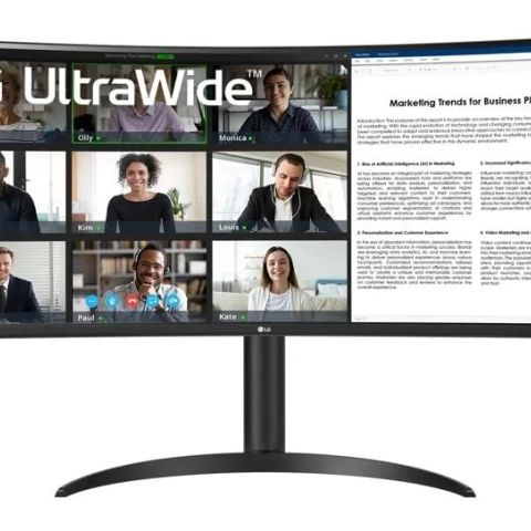 LCD Monitor|LG|34WR55QK-B|34"|Business/Curved/21 : 9|Panel VA|3440x1440|21:9|100Hz|5 ms|Height adjustable|Tilt|Colour Black|34WR55QK-B
