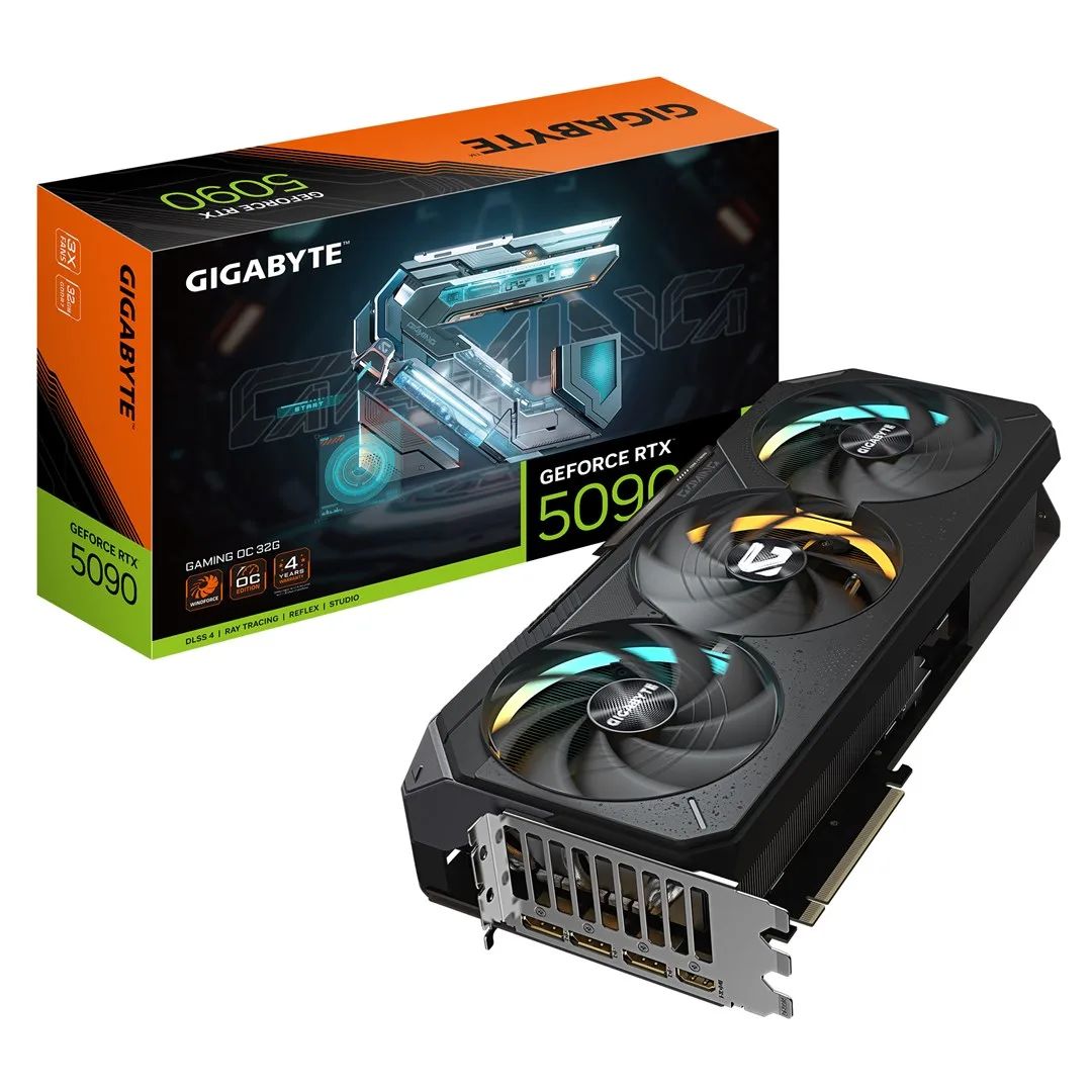 GIGABYTE GeForce RTX 5090 GAMING OC 32G Graphics Card - 32GB GDDR7, 512bit, PCI-E 5.0, 2550MHz Core Clock, 3 x DP 2.1b, 1 x HDMI 2.1b, NVIDIA DLSS 4, GV-N5090GAMING OC-32GD