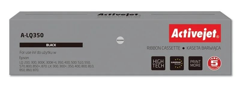 Activejet A-LQ350 Ink ribbon (Replacement for Epson S015633; Supreme; 2.500.000 characters; black)