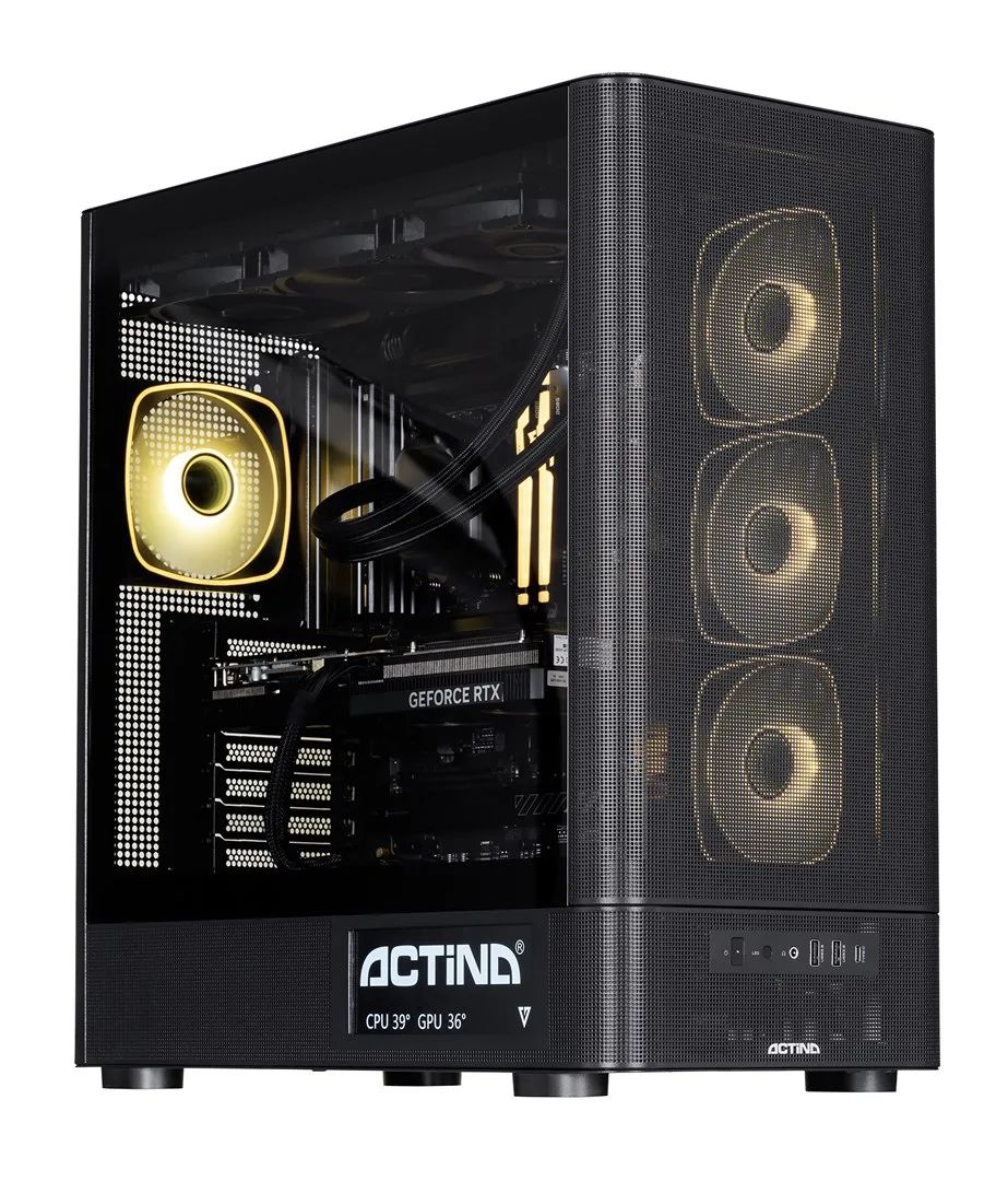 Actina 5901443440246 PC AMD Ryzen™ 9 9900X3D 32 GB DDR5-SDRAM 1 TB SSD NVIDIA GeForce RTX 5070 Ti Windows 11 Home Midi Tower Black