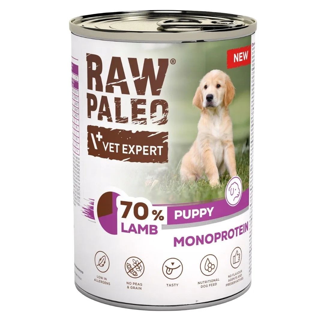 VETEXPERT Raw Paleo Mono Lamb puppy- wet dog food - 400g