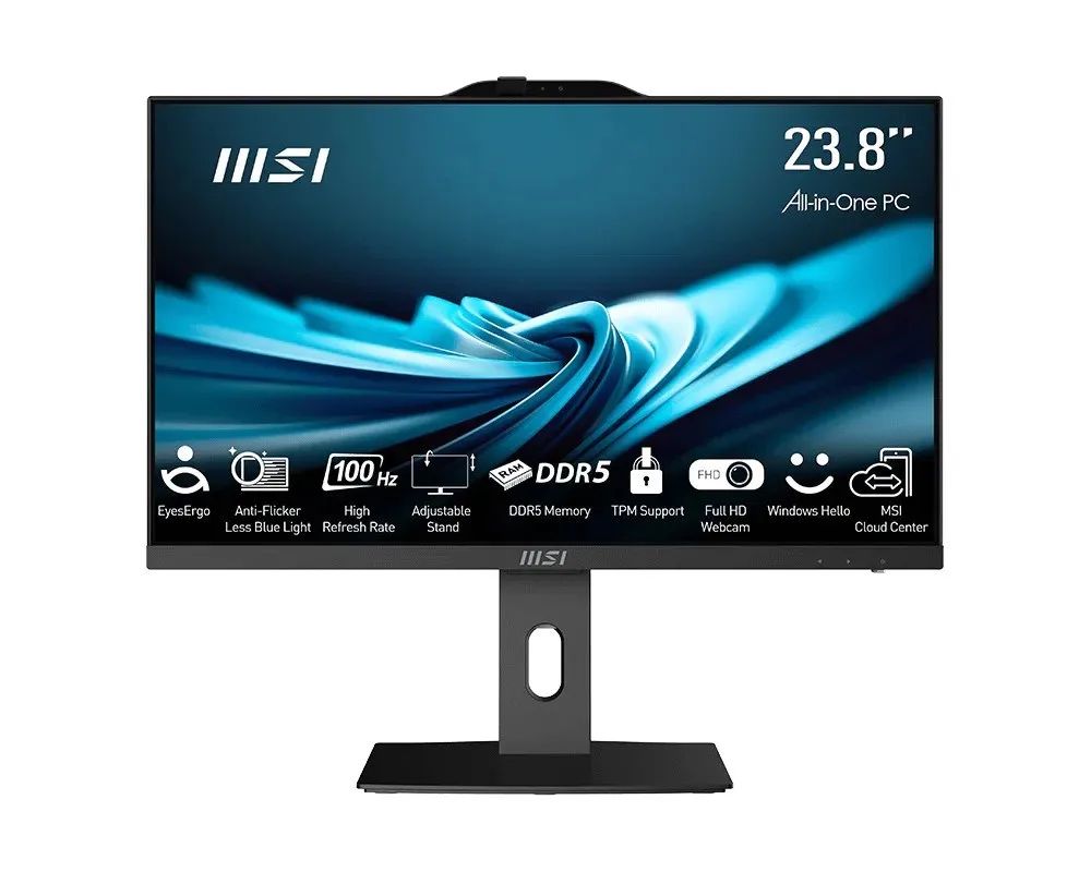 MSI AIO PRO AP242P 14M-892XEU i5-14400 23.8" IPS LED FHD Non-Touch Anti-Glare 16GB SSD 500GB M.2 AX211 WiFi 6E No OS Black