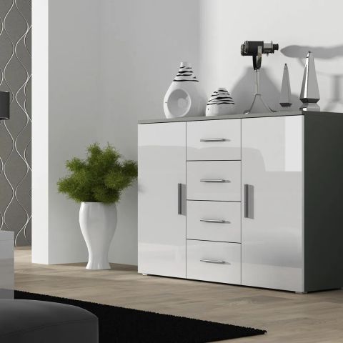 Cama living room sideboard UNI grey/white gloss
