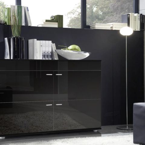 Cama sideboard LOGO II NIGHT 120/42/78 black/black gloss