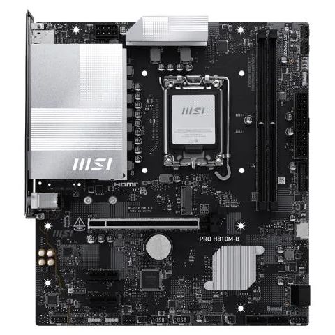Mainboard|MSI|Intel H810|LGA1851|Micro-ATX|Memory DDR5|Memory slots 2|PROH810M-B