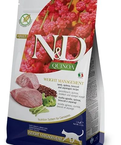 FARMINA N&D Quinoa Weight Management Lamb&Broccoli - dry cat food - 5 kg
