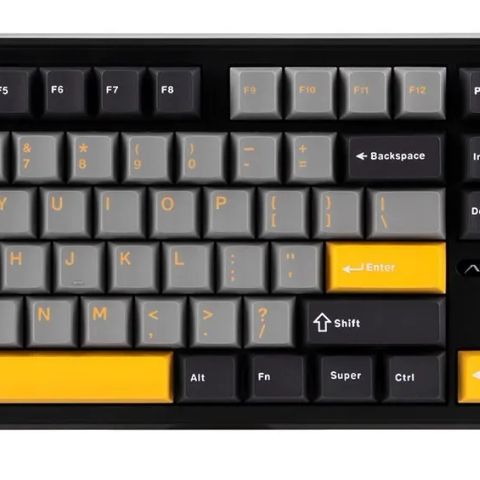 F108 Gray+Orange+Deep Gray Gasket Keyboard with Volcano RGB Switches – AULA