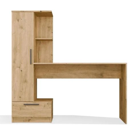 COSMO Oak Artisan Desk + Bookcase Set