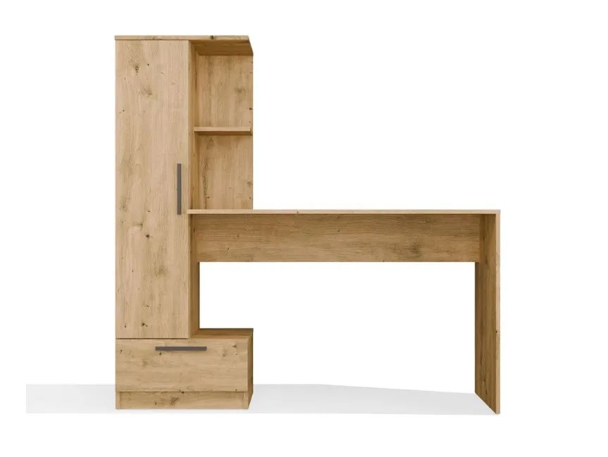 COSMO Oak Artisan Desk + Bookcase Set