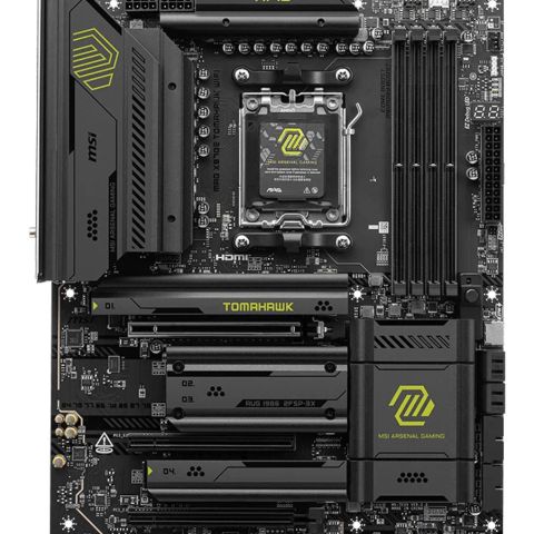 Mainboard|MSI|AMD X870E|SAM5|ATX|Memory DDR5|Memory slots 4|3xPCI-Express 16x|4xM.2|1xAudio-In|1xAudio-Out|4xUSB 2.0|2xUSB 3.2|3xUSB-C|1xRJ45|MAGX870ETOMAHAWKWIFI