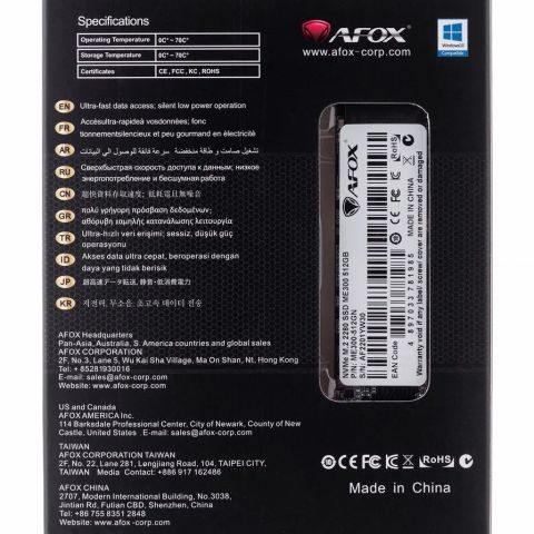 AFOX SSD M.2 PCI-EX4 512GB TLC 1,7 GB/S NVME