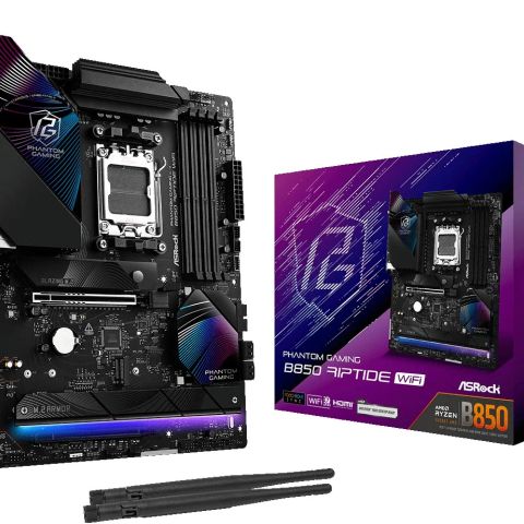 Mainboard|ASROCK|AMD B850|SAM5|ATX|Memory DDR5|Memory slots 4|1xPCI-Express 4.0 16x|1xPCI-Express 5.0 16x|1xM.2|1xHDMI|1xAudio-In|1xAudio-Out|8xUSB 2.0|9xUSB 3.2|3xUSB-C|1xOptical S/PDIF|1xRJ45|B850RIPTIDEWIFI