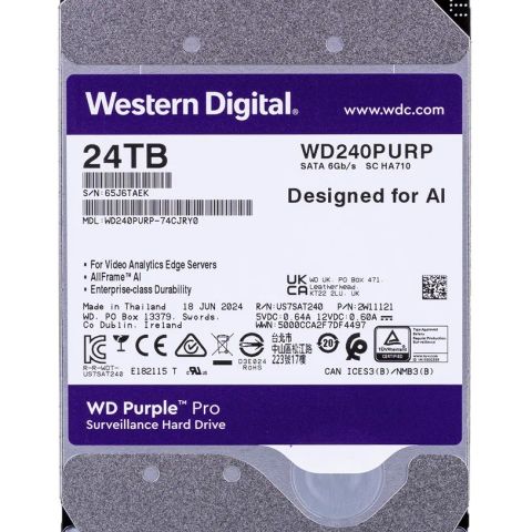 Western Digital Purple Pro WD240PURP internal hard drive 24 TB 7200 RPM 512 MB 3.5" Serial ATA III