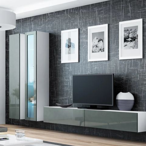 Cama Living room cabinet set VIGO 2 white/grey gloss