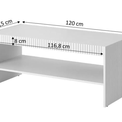 PAFOS bench/table 120x60x50 cm white matte