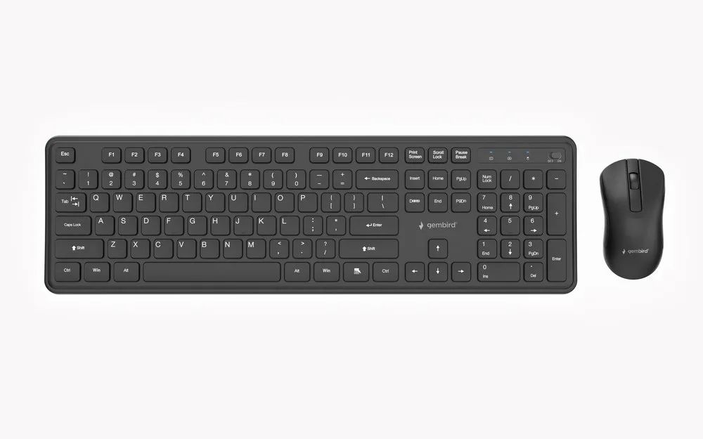 KEYBOARD +MOUSE WRL ENG/BK KBS-WPS-01 GEMBIRD