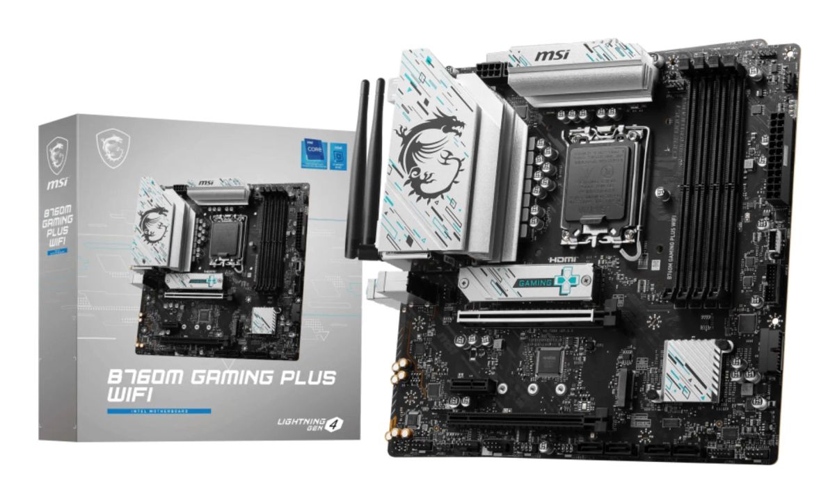 Mainboard|MSI|Intel B760 Express|LGA1700|Micro-ATX|Memory DDR5|Memory slots 4|1xPCI-Express 3.0 1x|1xPCI-Express 4.0 4x |1xPCI-Express 4.0 16x|2xM.2|2xHDMI|2xDisplayPort|2xUSB 2.0|4xUSB 3.2|1xPS/2|1xRJ45|3xAudio port|B760MGAMINGPLUSWIFI