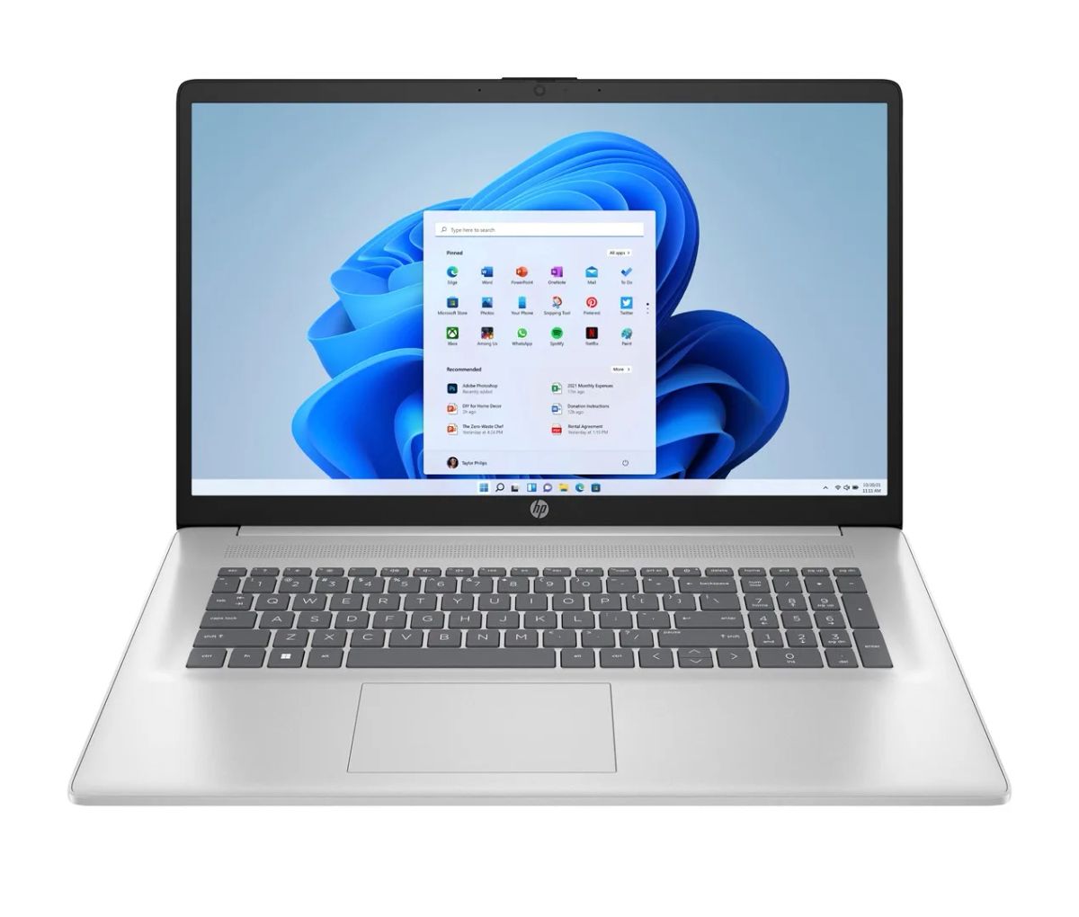 HP 17-cp3216nw AMD Ryzen™ 7 7730U Laptop 43.9 cm (17.3") Full HD Display 16 GB DDR4 SDRAM 512 GB SSD Wi-Fi 6 (802.11ax) Windows 11 Home Silver