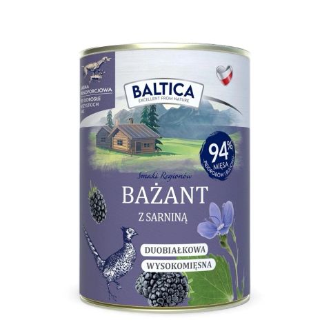 BALTICA Smaki regionów Pheasant with venison - wet dog food - 400g