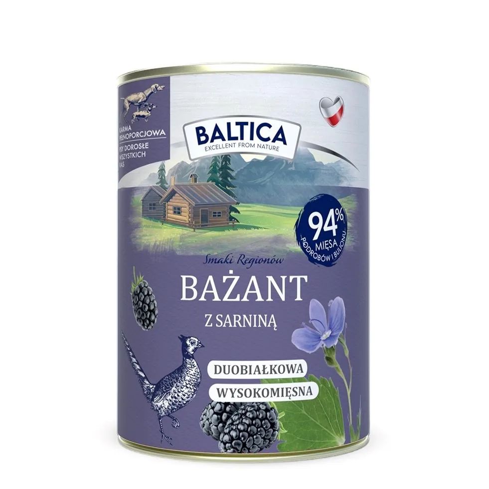 BALTICA Smaki regionów Pheasant with venison - wet dog food - 400g