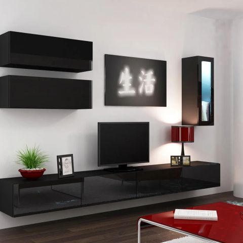 Cama Living room cabinet set VIGO 12 black/black gloss