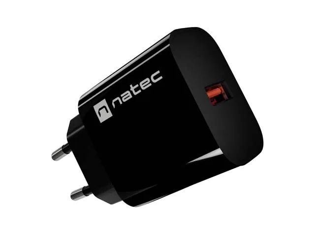 NATEC USB CHARGER RIBERA 1X USB-A 18W BLACK