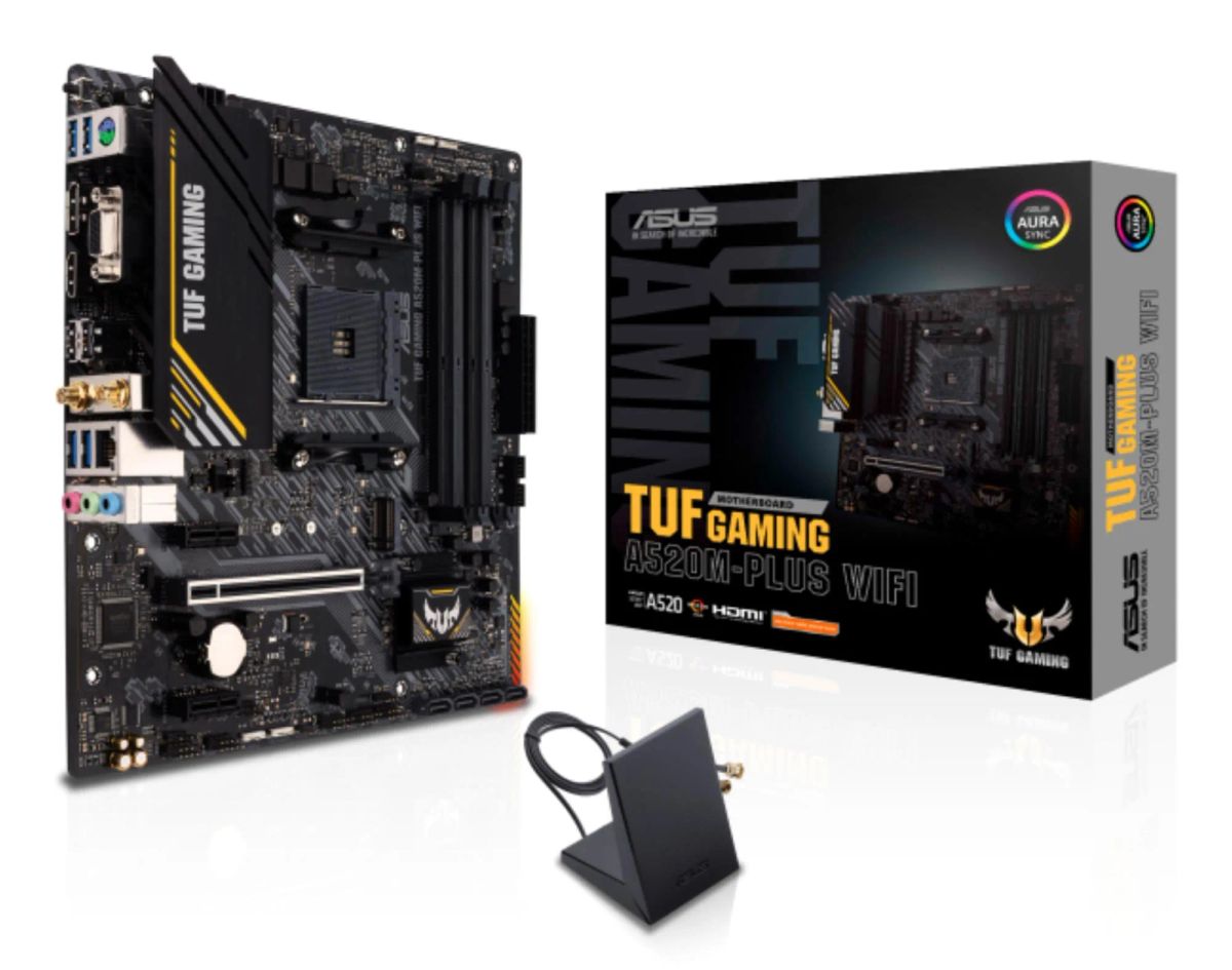 Mainboard|ASUS|AMD A520|SAM4|Micro-ATX|Memory DDR4|Memory slots 4|2xPCI-Express 3.0 1x|1xPCI-Express 3.0 16x|1xM.2|1x15pin D-sub|1xHDMI|1xDisplayPort|2xUSB 2.0|4xUSB 3.2|1xPS/2|1xRJ45|3xAudio port|TUFGAMA520M-PLUSWIFI