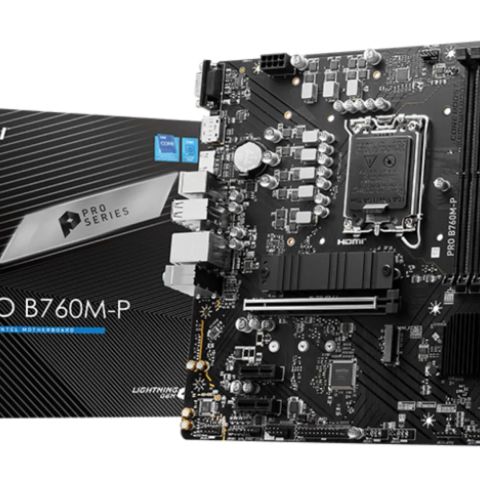 Mainboard|MSI|Intel B760 Express|LGA1700|Micro-ATX|Memory DDR5|Memory slots 4|2xPCI-Express 1x|1xPCI-Express 16x|2xM.2|1x15pin D-sub|1xHDMI|1xDisplayPort|4xUSB 2.0|1xUSB 3.2|1xUSB-C|2xPS/2|1xRJ45|3xAudio port|PROB760M-P