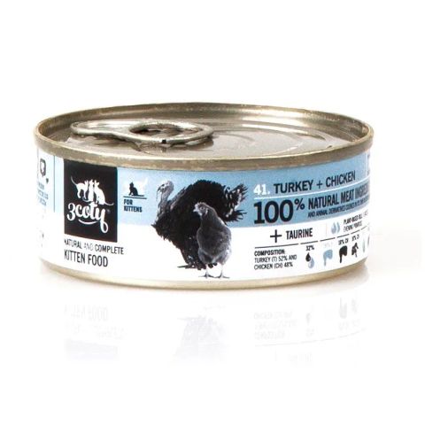 3COTY Turkey with chicken For kittens - wet cat food - 80g
