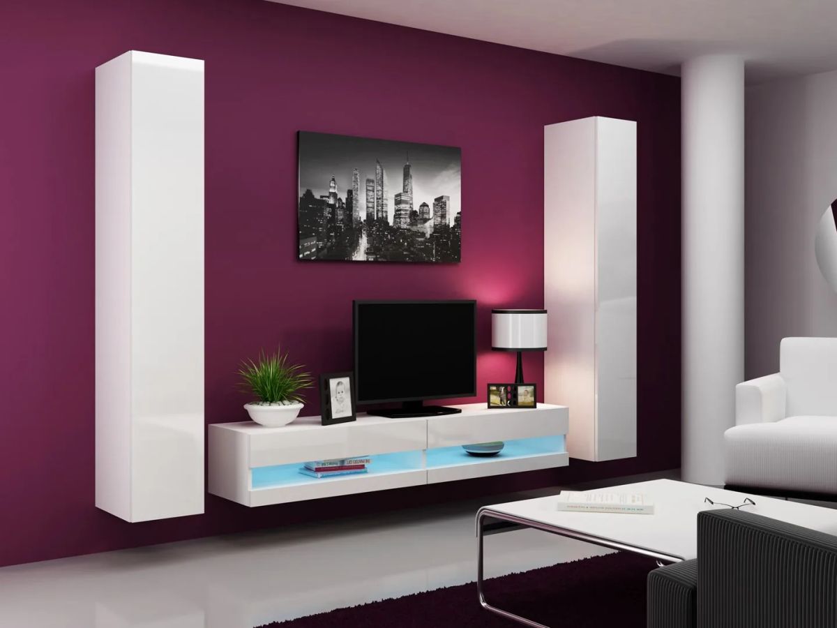 Cama Living room cabinet set VIGO NEW 4 white/white gloss