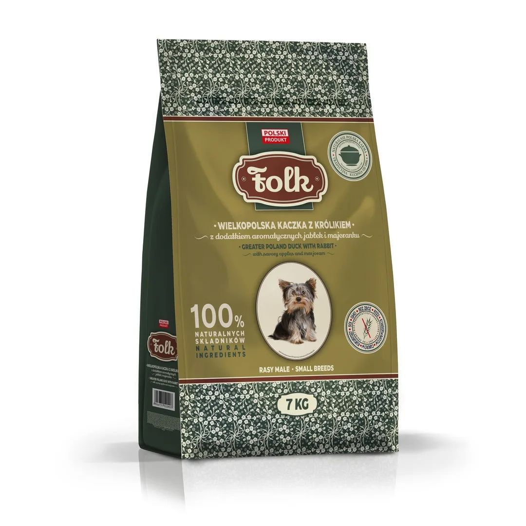 FOLK Small breeds Traditional Greater Poland duck with rabbit, apples and marjoram - dry dog food - 7kg