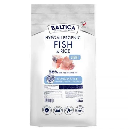 BALTICA Nutraceutic Hypoallergenic Light L/XL Fish with rice - dry dog food - 12kg